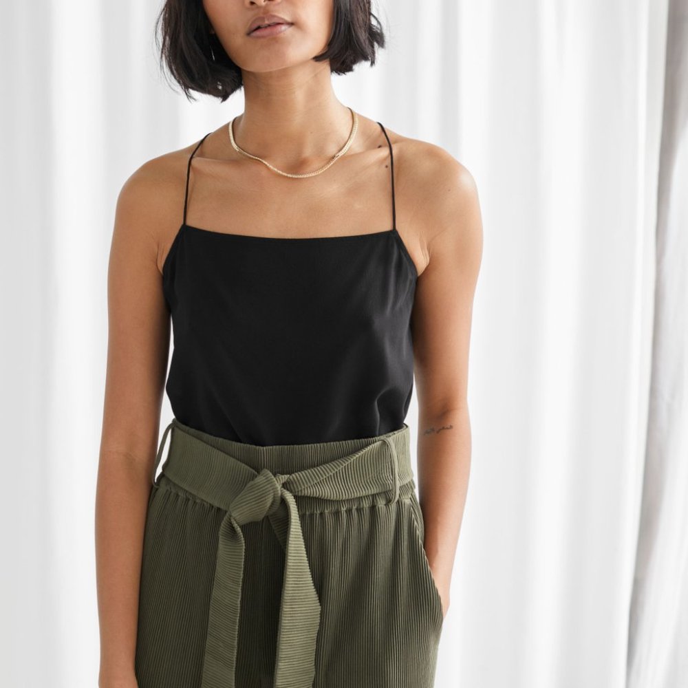 NWT & Other Stories Square Neck Silk Crepe Camisole